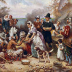 First Thanksgiving oil painting JLG Ferris
